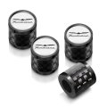 Ford Thunderbird Tire Valve Stem Caps White Logo On Real Carbon Fiber Barrel And Black Aluminum Set Of 4 Universal Fit For Car