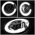 Auto Dynasty Pair Chrome Housing C-styling Led Drl Front Headlight Head Lamps Compatible With Toyota Fj Cruiser 07-14
