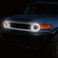 Auto Dynasty Pair Chrome Housing C-styling Led Drl Front Headlight Head Lamps Compatible With Toyota Fj Cruiser 07-14