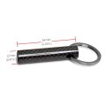 Jeep Trailhawk Real Carbon Fiber Tube Style Keychain Black Leather Strap With Full Color Logo 2 13 In X 0 5 Model E3