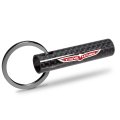 Jeep Trailhawk Real Carbon Fiber Tube Style Keychain Black Leather Strap With Full Color Logo 2 13 In X 0 5 Model E3