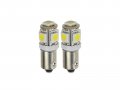 Njytouch 6 X Ba9 Ba9s 5smd 5050 Warm White W6w 182 257 363 Car Led Indication Bulb Clearance Side Light 3000k