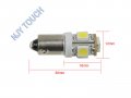 Njytouch 6 X Ba9 Ba9s 5smd 5050 Warm White W6w 182 257 363 Car Led Indication Bulb Clearance Side Light 3000k