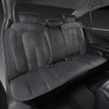 Motor Trend Seatwrap Leatherette Car Seat Covers Pu Leather Cushion Rear Bench Protector Charcoal Accent Piping On Black 