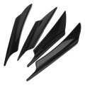4pcs Universal Abs Carbon Fiber Body Front Bumper Splitter Fins Car Lip Spoiler Canards Trim Kit With Adhesive Tape Black