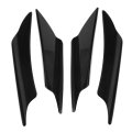 4pcs Universal Abs Carbon Fiber Body Front Bumper Splitter Fins Car Lip Spoiler Canards Trim Kit With Adhesive Tape Black