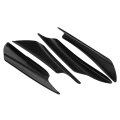 4pcs Universal Abs Carbon Fiber Body Front Bumper Splitter Fins Car Lip Spoiler Canards Trim Kit With Adhesive Tape Black