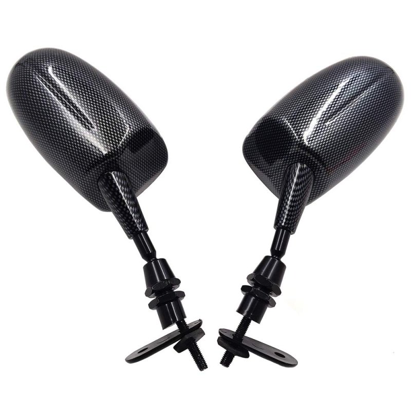 Carbon Fiber Racing Rearview Mirrors For Cbr Ninja Zx Gsxr Katana Hayabusa Yzf R1 Universal Fit 6mm Thread Left And Right Pair