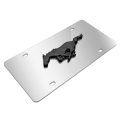 Ford Mustang License Plate Chrome Stainless Steel With 3d Black Pony Logo Official Licensed 11 88 In X 6 Plfd Ch3db