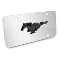 Ford Mustang License Plate Chrome Stainless Steel With 3d Black Pony Logo Official Licensed 11 88 In X 6 Plfd Ch3db