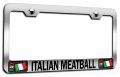 Italian Meatball Italy Chrome Metal License Plate Frame Tag Holder I27 
