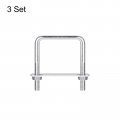 Uxcell Square U-bolts 3 Sets 57mm 2 24 Inner Width 80mm Length M8 304 Stainless Steel U Clamp Bolt With Nuts And Plates For