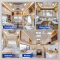 Hecasa 12v Led Double Dome Light Compatible With Car Rv Trailer Camper Boat Interior Ceiling Lighting Fixture 3-way Switch 2pcs