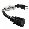 Hqrp 1-foot 12awg Heavy Duty 15 Amp Household Ac Plug To 20 T-blade Adapter Converter Cord Nema 5-15p 5-15r 5-20r 20amp Power