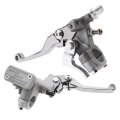 Cicitree Pair Silver Brake Clutch Lever Hydraulic Master Cylinder Pump Compatible For Honda Cr125r Cr250r Cr500r
