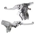 Cicitree Pair Silver Brake Clutch Lever Hydraulic Master Cylinder Pump Compatible For Honda Cr125r Cr250r Cr500r