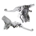Cicitree Pair Silver Brake Clutch Lever Hydraulic Master Cylinder Pump Compatible For Honda Cr125r Cr250r Cr500r
