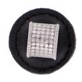 Vicenza Designs K1277 Tiziano Half-cylindrical Round Leather Knob Large Black Satin Nickel 