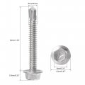 Uxcell Hex Washer Head Self Drilling Screws 12 X 1 2 410 Stainless Steel Tapping Sheet Metal Screw 50pcs
