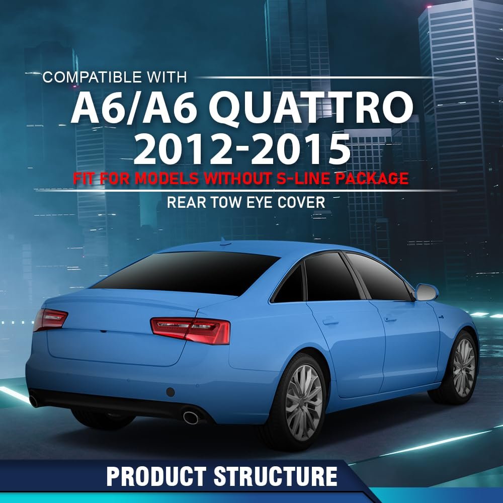 Rear Bumper Tow Eye Cover For Audi A6 Quattro 2012 2015 Fits Models Without S Line Package 4g5807441gru Au1129101 Black Pc