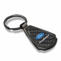 Ipick Image Compatible With Ford Fusion Real Black Carbon Fiber Gunmetal Metal Teardrop Key Chain