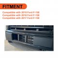Ecotric Lower Grille Compatible With 2015-2017 Ford F-150 F150 Front Bumper Trim Panel Black Replacment For Fl3z-17e810-ca