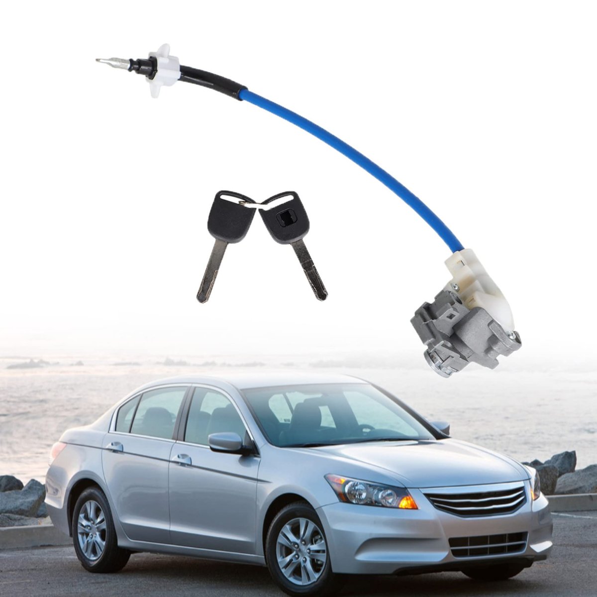 Left Driver Side Door Lock Cylinder With Cable And 2 Keys For Accord 2008 2009 2010 2011 2012 Part Number 72185-ta0-a01