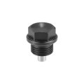 1 Set Universal M18x1 5 Car Magnetic Oil Drain Plug Sump Nut Bolt Screw With 3 Gasket Aluminum Alloy Black 