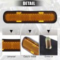 X Autohaux 4 Pcs M5x0 8 Orange Plastic Universal Rectangular Screw Mount Reflective Warning Reflector For Motorcycle Bike
