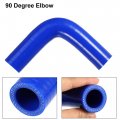 X Autohaux 1 Set 22mm 0 87 Id 90 Degree Elbow Engine Silicone Hose Blue For Car Intercooler Intake Piping With 2 Pcs Clamps