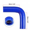 X Autohaux 1 Set 22mm 0 87 Id 90 Degree Elbow Engine Silicone Hose Blue For Car Intercooler Intake Piping With 2 Pcs Clamps