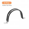 Uxcell 6pcs 77mm 3 Cable Clamp Rubber Pipe Strap Cushioned 304 Stainless Steel Hose U Shape Metal Tube Holder For Wire