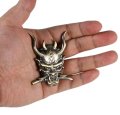 Ghost Devil Oni Samurai Warrior With Fangs And Blade Metal 3d Emblem Badge Pre-adhesive For Car Motorcycle Spider Atv Fun Zen