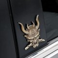 Ghost Devil Oni Samurai Warrior With Fangs And Blade Metal 3d Emblem Badge Pre-adhesive For Car Motorcycle Spider Atv Fun Zen