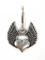Bravo Bells Heart Wing Zipper Pull 