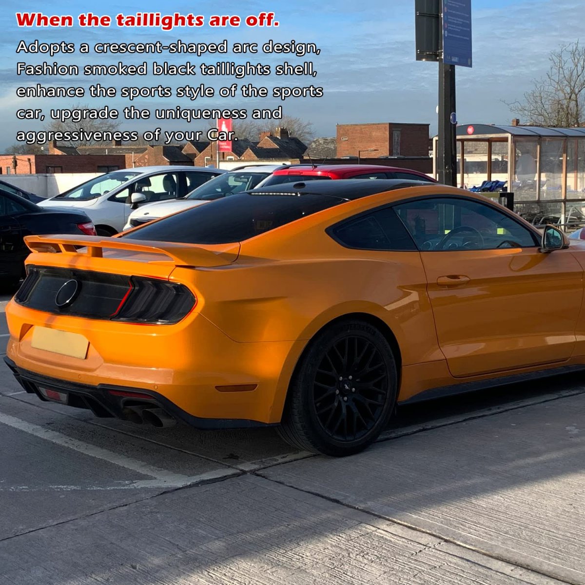Tail Light Lamp Cover For Ford Mustang 2018 2019 2020 2021 2022 2023 Smoked Black Guard Trim Frame Bezels Exterior Accessories