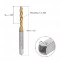 Uxcell Spiral Flute Threading Tap 4-40 Unc Hss High Speed Steel Titanium Plated Machine Thread Screw 3 Flutes Tapping Tool H2