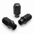 24pcs Black Bulge Lug Nuts Metric 12x1 5 Thread Size 1 75 Inch Length Et Style Cone Conical Taper Seat Shank Closed End