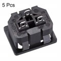 Uxcell C13 Panel Mount Plug Adapter 250v Ac 10a 3 Pins Iec Inlet Module Power Socket Straight Pack Of 5