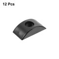 Plastic Half Moon Spacer Connector Hardware Fittings Black 8mm Hole Dia 12pcs