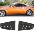 Rear Window Louvers For Nissan 350z 2003 To 2008 Matte Black Abs Plastic Side Covers 2 Piece Set Non Convertible Models 