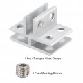 Uxcell T-shaped Glass Clamp For 5-8mm Thickness Adjustable Shelf Support Bracket Aluminum Alloy Clip Holder