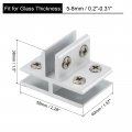 Uxcell T-shaped Glass Clamp For 5-8mm Thickness Adjustable Shelf Support Bracket Aluminum Alloy Clip Holder