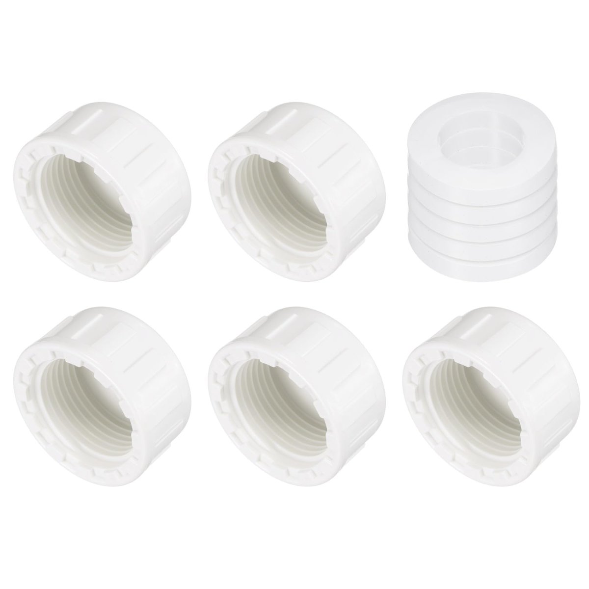 5pcs 3 4 Inch Pt Female Thread Pvc Pipe Fitting Cap Cleanout Water Drain End Caps Plug Socket Fittings With Gasket For Heater