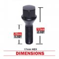 Set Of 20 Black Lug Bolts M12x1 5 24mm Shank Length Conical Acorn Seat With 17mm Hex For Aftermarket Wheels Carbon Steel Class
