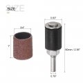 Uxcell 12 Pcs 3 4 Inch Sanding Sleeves Sandpaper Set 80 Grit With 0 79 Drum Mandrels For Rotary Tools