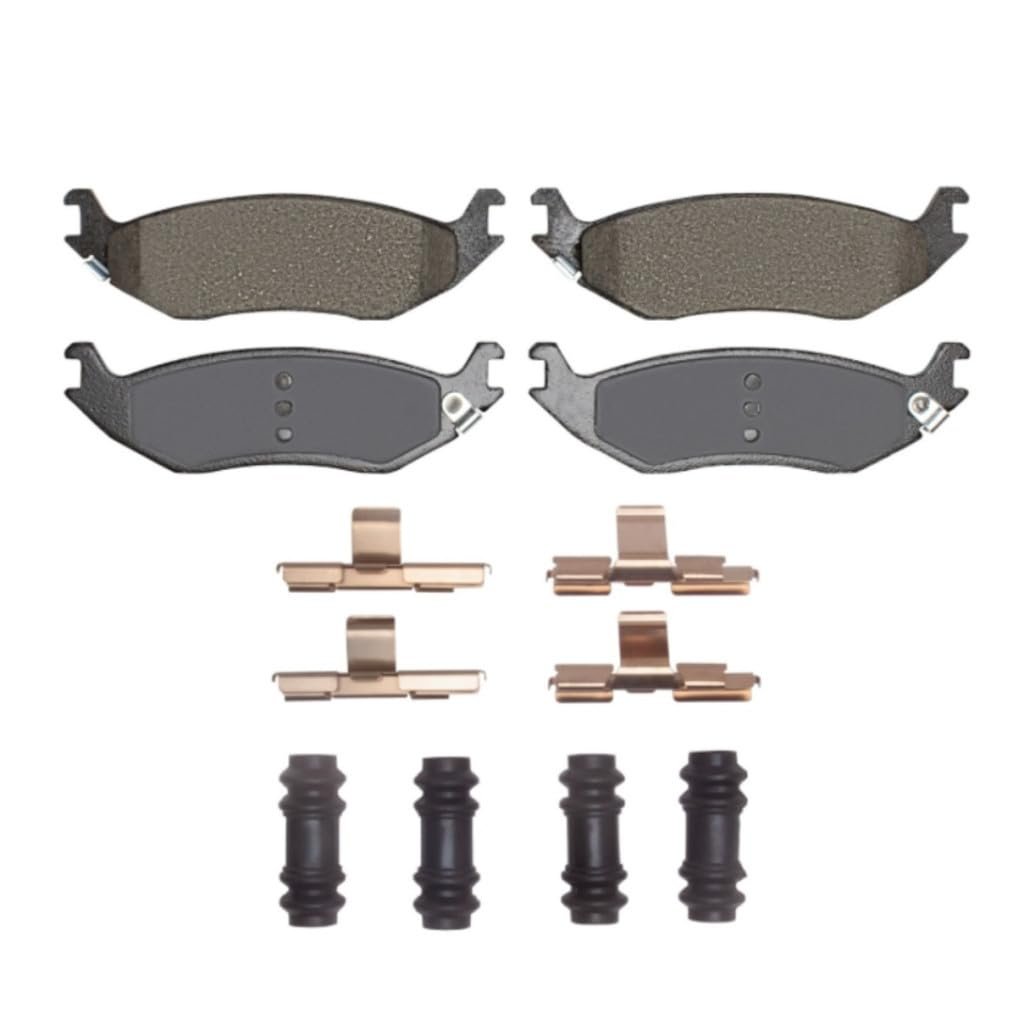Front Brake Pads For Chrysler Aspen 2007 2008 2009 4000 Hybridynamic Series Mechanical Wear Sensor 6 55 In Width 0 63 Thickness