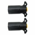 7-way Blade Round Rv Style Trailer End Connector 2pcs