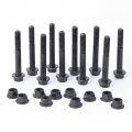 M8 1 25 X 60mm Flange Head Bolts And Nuts Set Carbon Steel Grade 8 Hexagon Screws Black Oxide Finish Partial Thread 10 Sets 