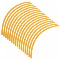 16pcs Fit 17 Wheel Motorcycle Car Bike Rim Sticker Strips Reflective Stripe Tape Reflector Yellow 